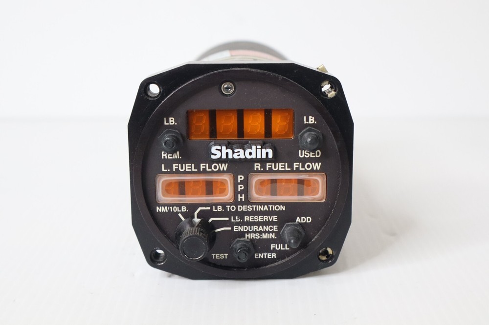 Shadin Avionics 910536P Fuel Flow Indicator (14-28 VDC) Removed Working