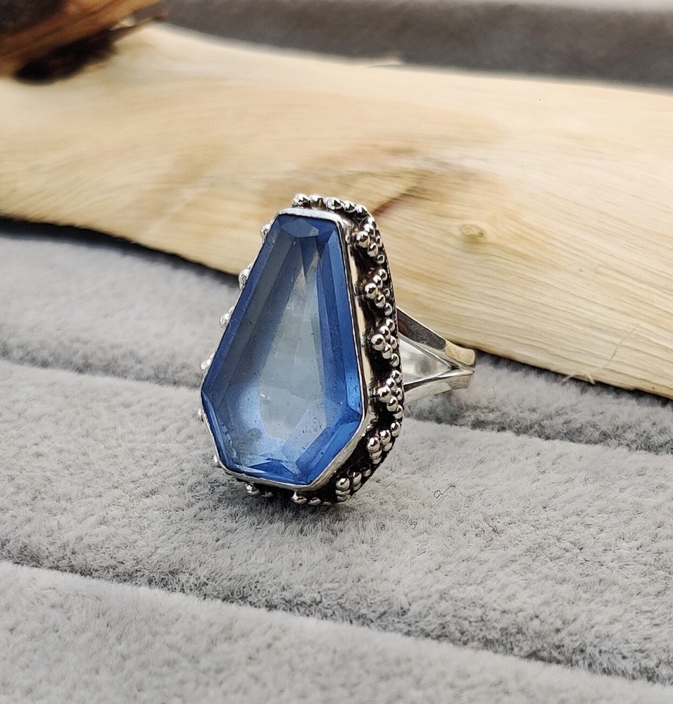 Iolite Coffin Ring 925 Sterling Silver Nice Ring Some Size Available MO2764