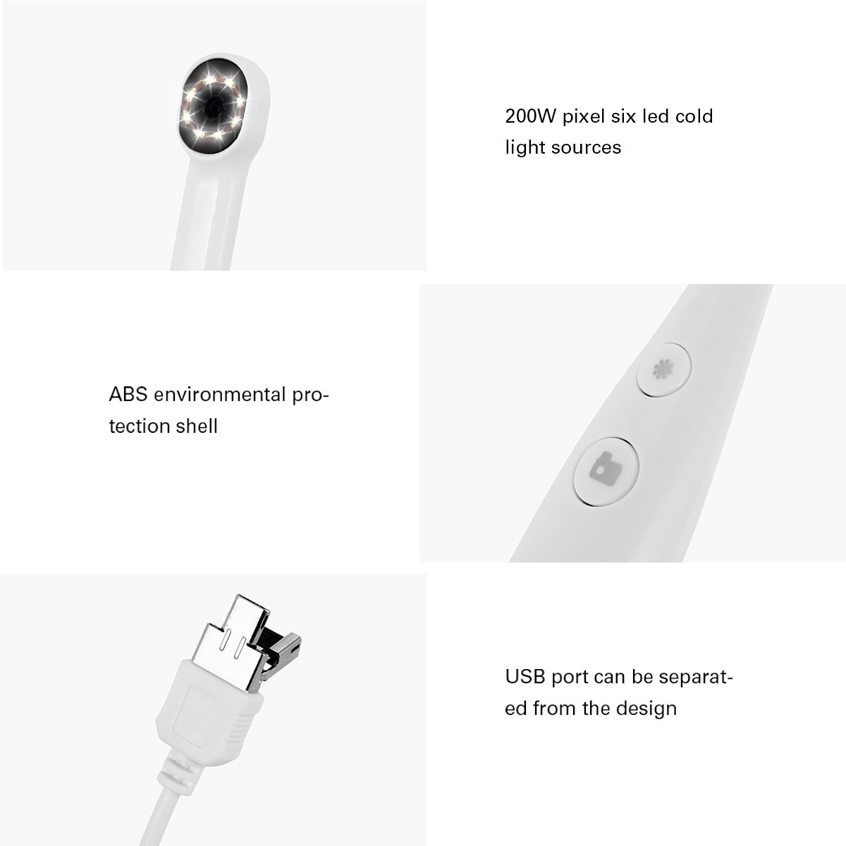 8LED Light Dental USB Imaging Intraoral Camera Real-time Video Oral Endoscope