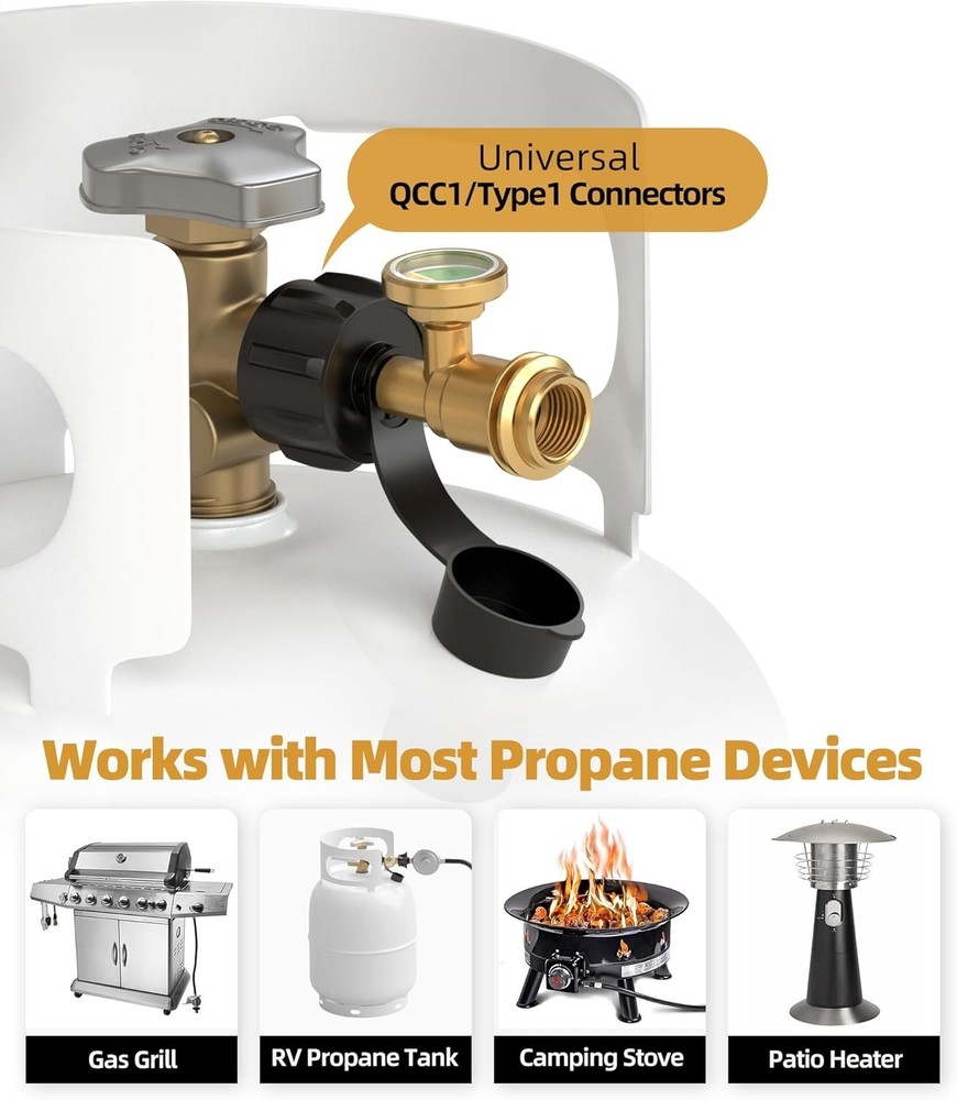 Durable Solid Brass Propane Level Indicator for 5-40 lb Tanks - Easy Install