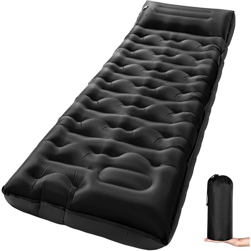 Extra Thick Inflatable Camping Sleeping Pad Built-In Pump Portable Waterproof US