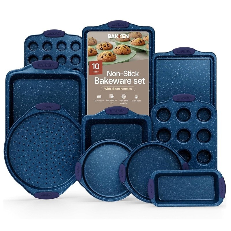 Nonstick Carbon Steel Bakeware Set Oven Safe Easy Clean Stackable New
