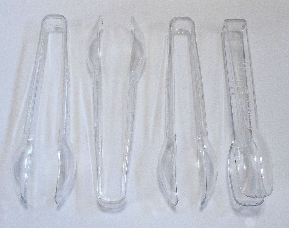 4 Pack Tongs, 6.5, Clear
