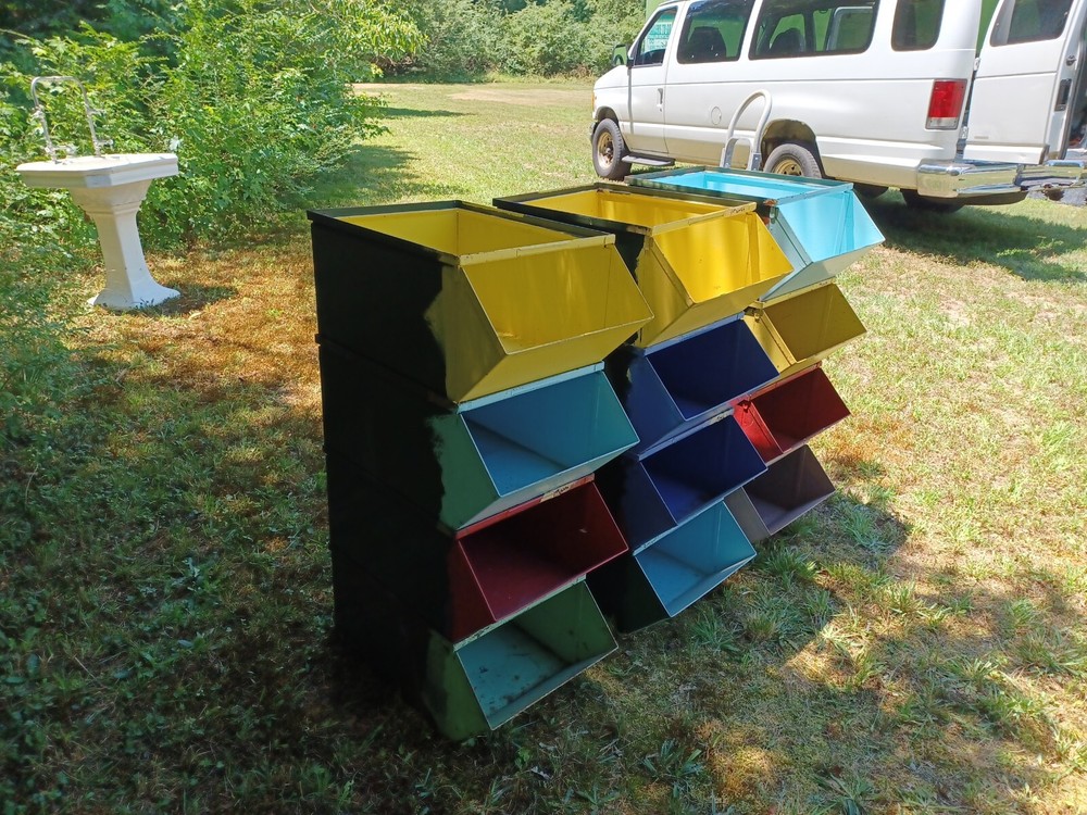 1 Vintage Stackable metal Storage bin large Parts Bin#5 stackbin corp 12 avail.