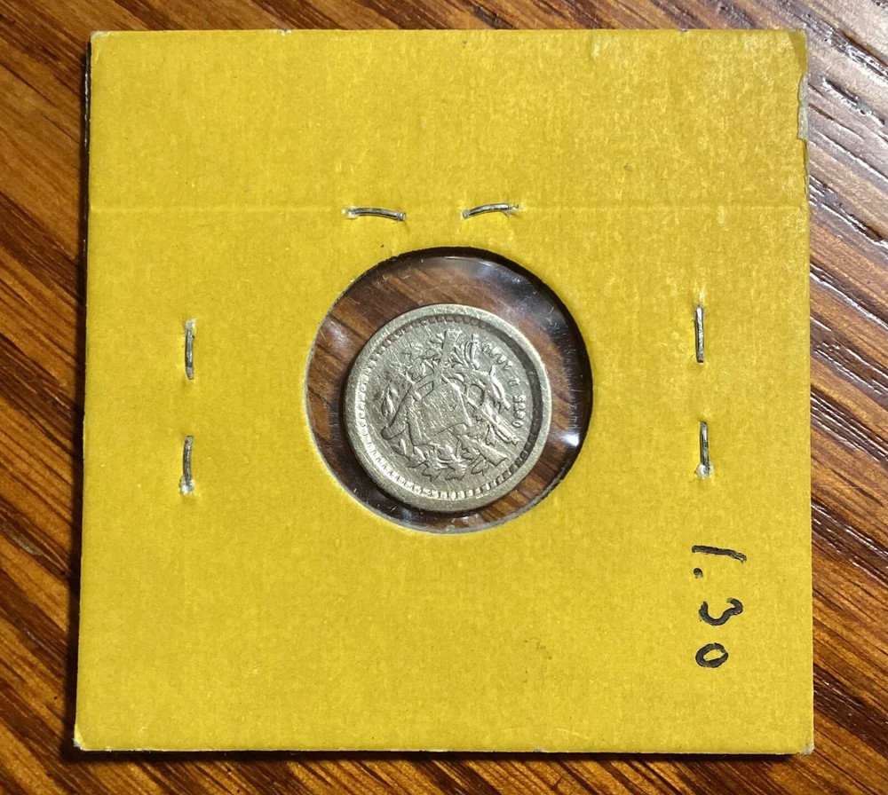 guatemala 1880D ½ Real Silver Coin (VF)