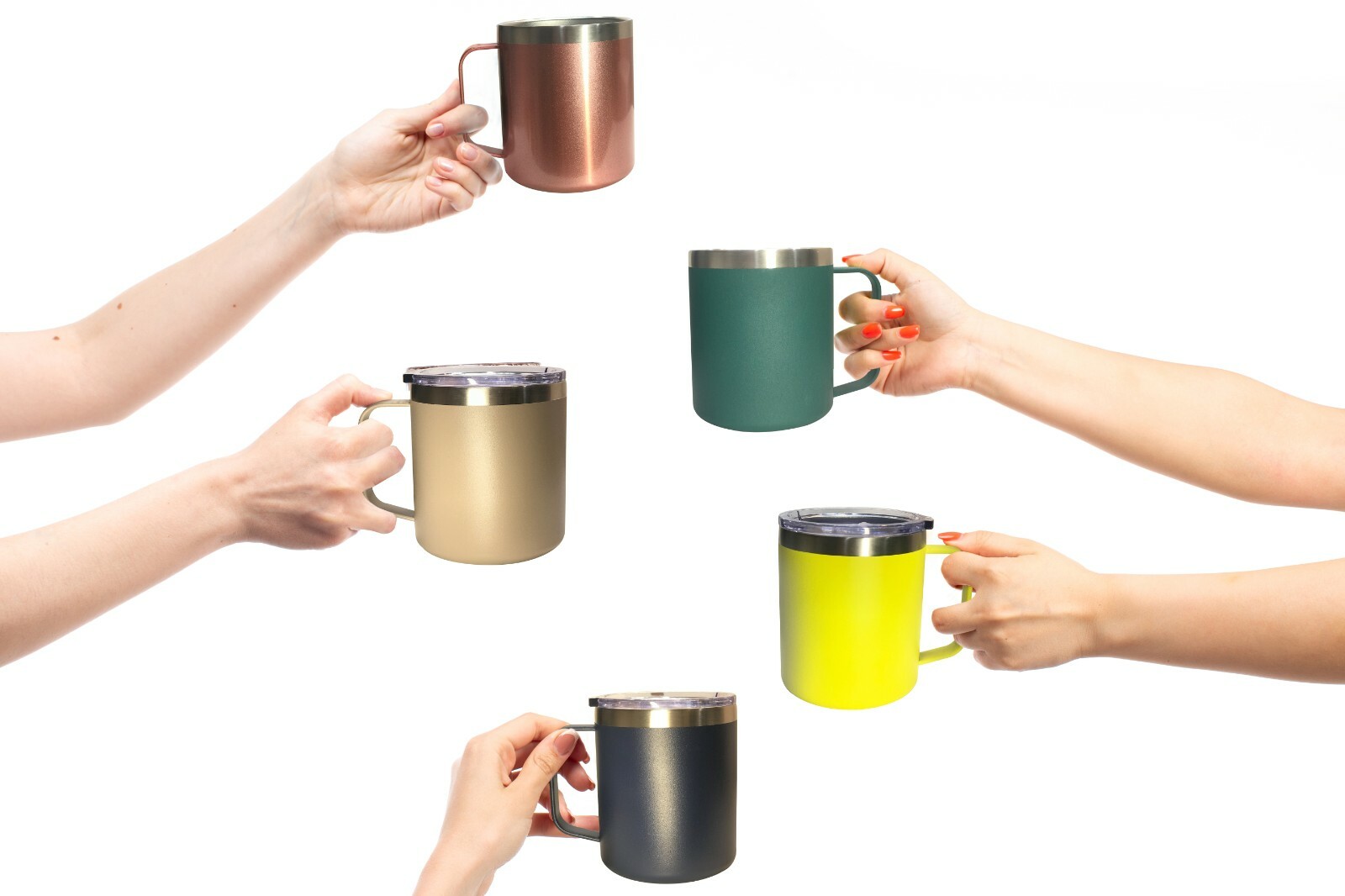 14oz Coffee Mug Slider Lid Stainless Steel Vacuum Double Wall Insulation Tumbler