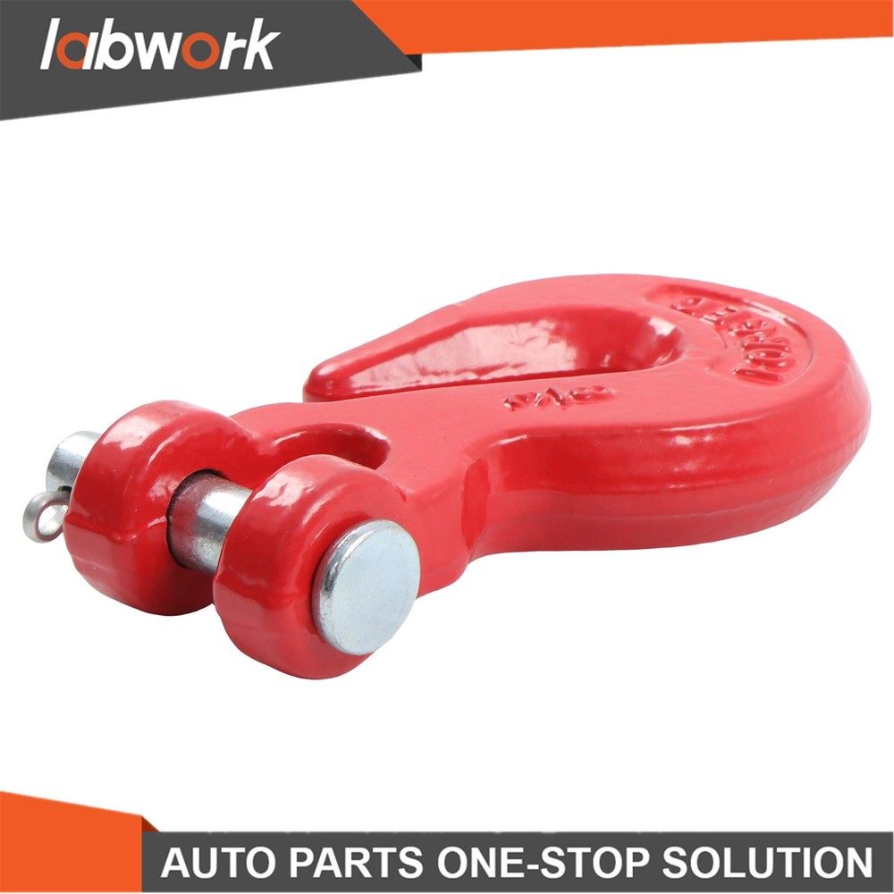 Labwork 4 Pack 3/8" Chain Hooks G70 7500 Lbs Capacity Clevis Grab Hooks Red