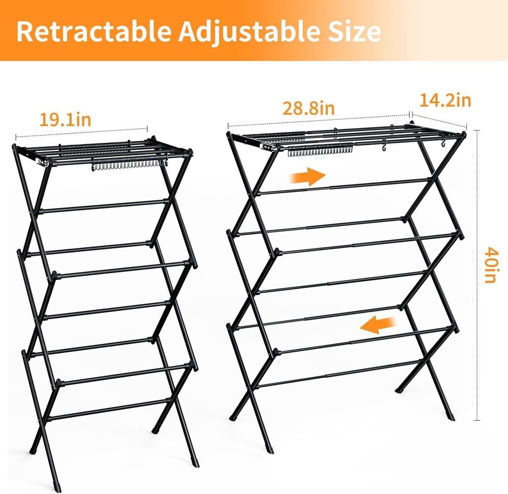Clothes Drying Rack Indoor Outdoor Foldable Space Saving Laundry Drying