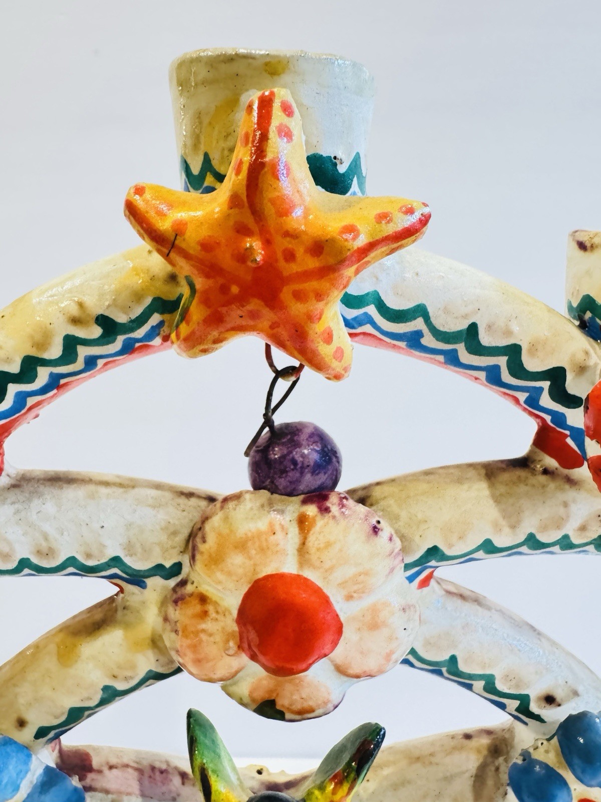 Vintage Mexican Tree of Life Pottery LARGE Mermaid Folk Art Arboles De Vida 12"