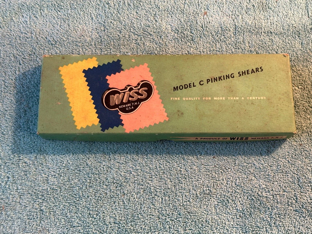 J Wiss & Sons Model C Pinking Shears Sewing Scissors VTG