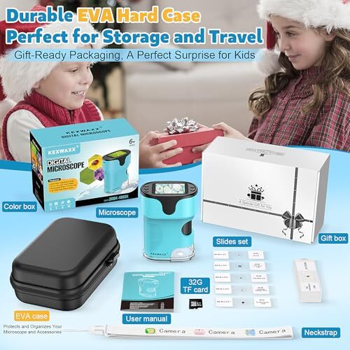 1000X Pocket Microscope for Kids - 4K 2.0" Screen, Digital Mini Scope with