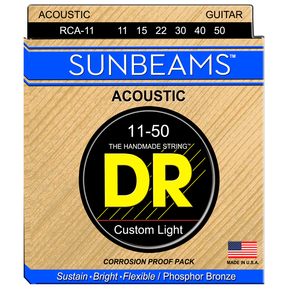 6 Sets! DR Strings RCA-11 Sunbeam Phosphor Bronze Custom Light 11-50