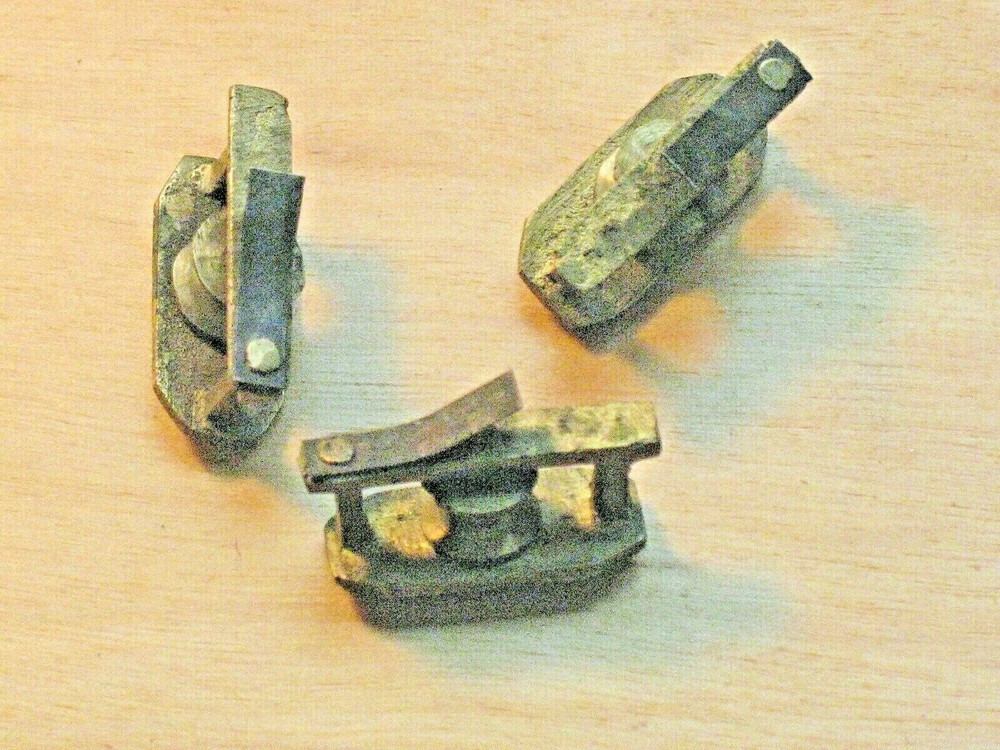Roll Top Desk Solid Brass Roll Up Wheel Cable Pully Antiques Victorian