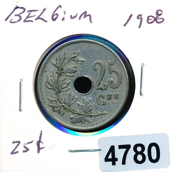 Belgium - 1908 - 25 CENTS - #4780