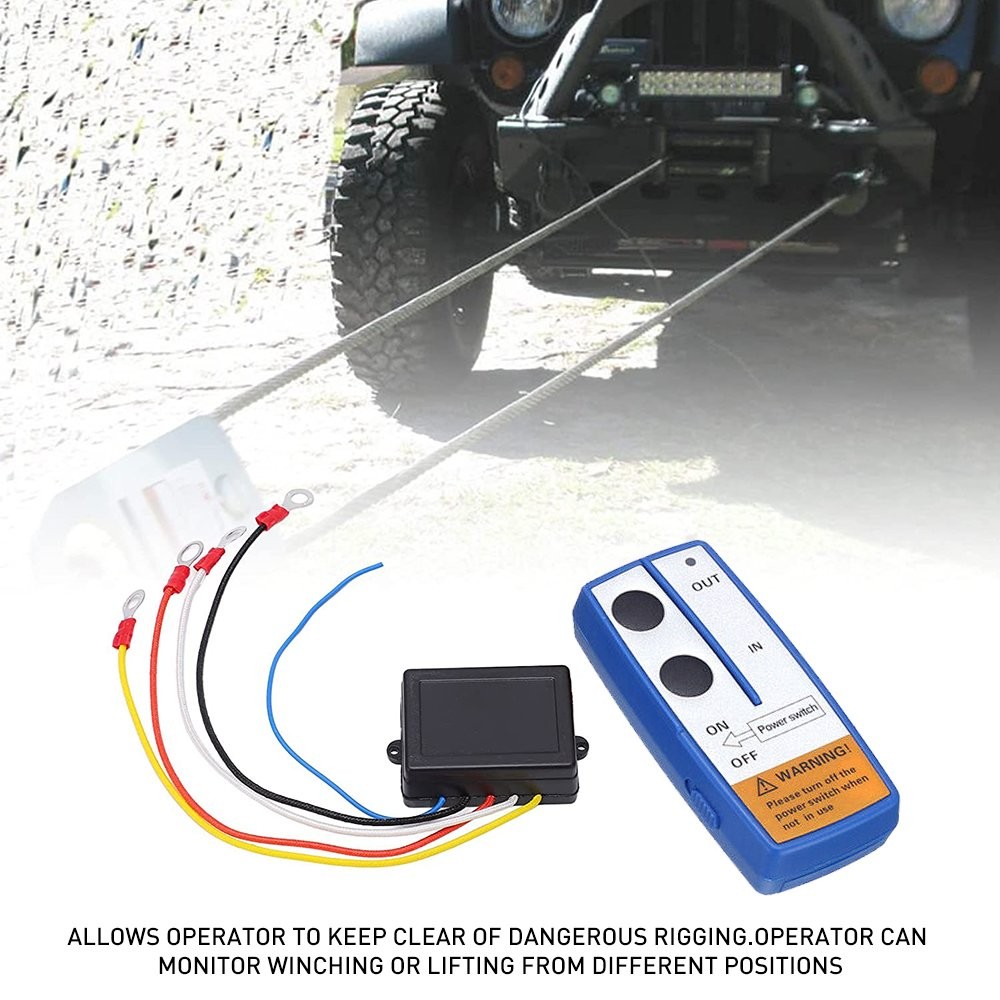 12V Wireless Winch Remote Control Kit Receiver 150FT Twin Switch Handset Easy US