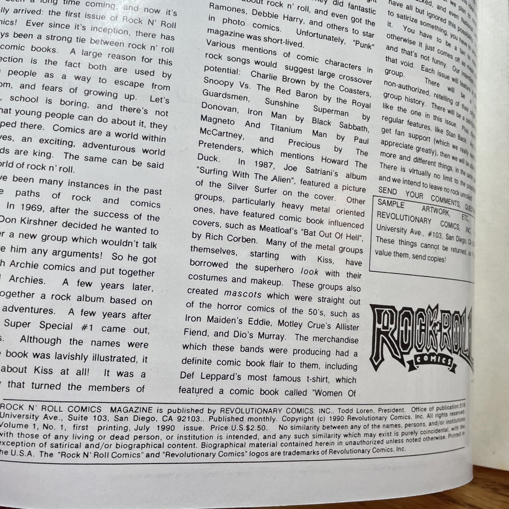 Premier Issue" KISS " ROCK' N ' ROLL COMICS #1 VF