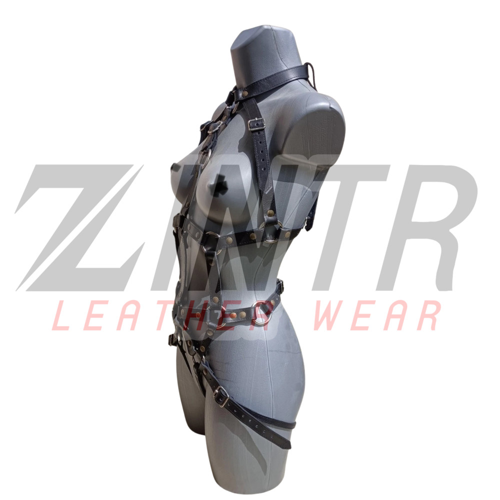 Premium Leather Harness – 12-Point Adjustable Fit - Thick Durable Leather