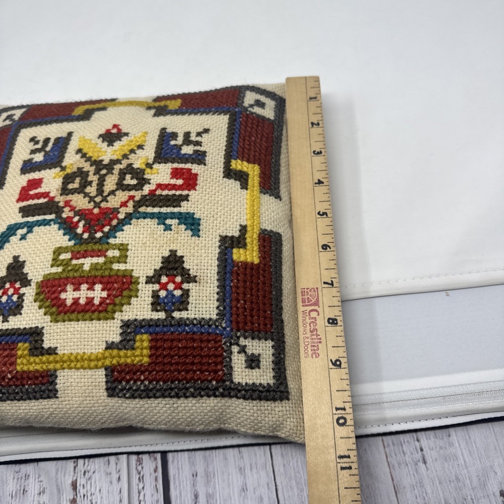 VINTAGE NEEDLEPOINT PILLOW HANDMADE