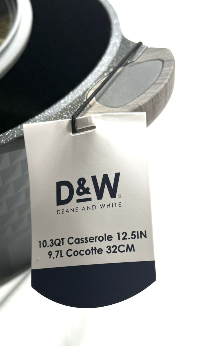 Big Size Pot/Casserole 12.5" Inch,10 Qt + Lid Party/Restaurant Size D&W Cookware