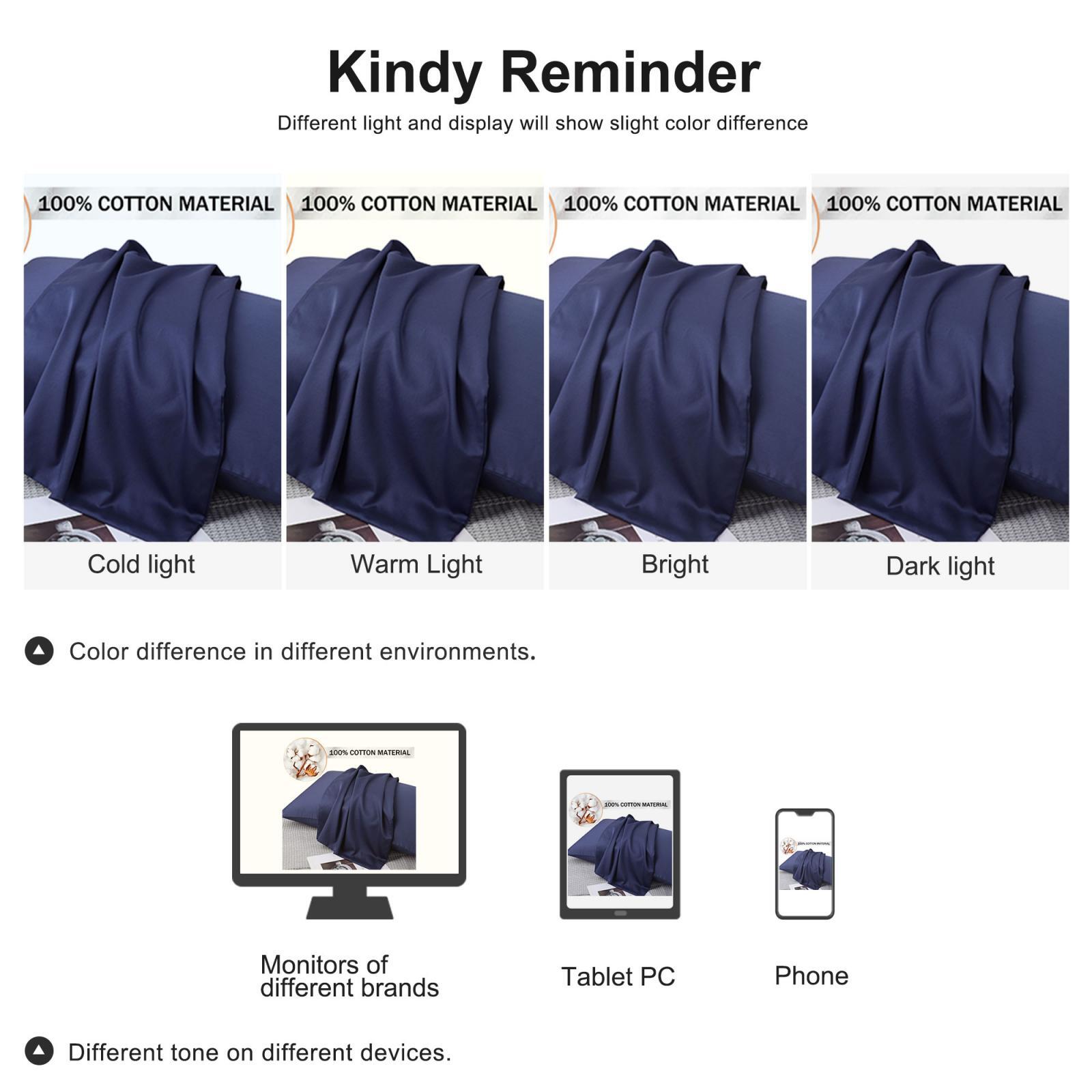 100% Cotton Pillowcases Set of 2, Zipper Closure Soft Home