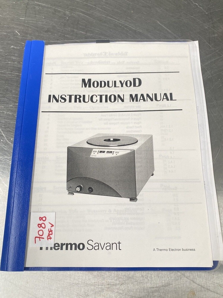 Thermo Savant ModulyoD Snl216v - Users Manual /Instructions Book