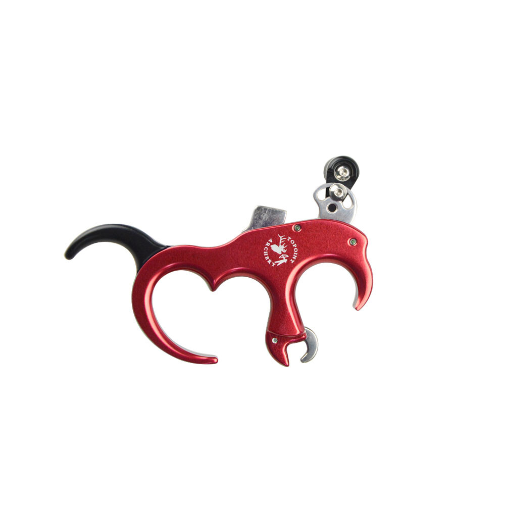 3 or 4 Finger Archery Release Aids Grip Caliper Trigger Compound Bow Target