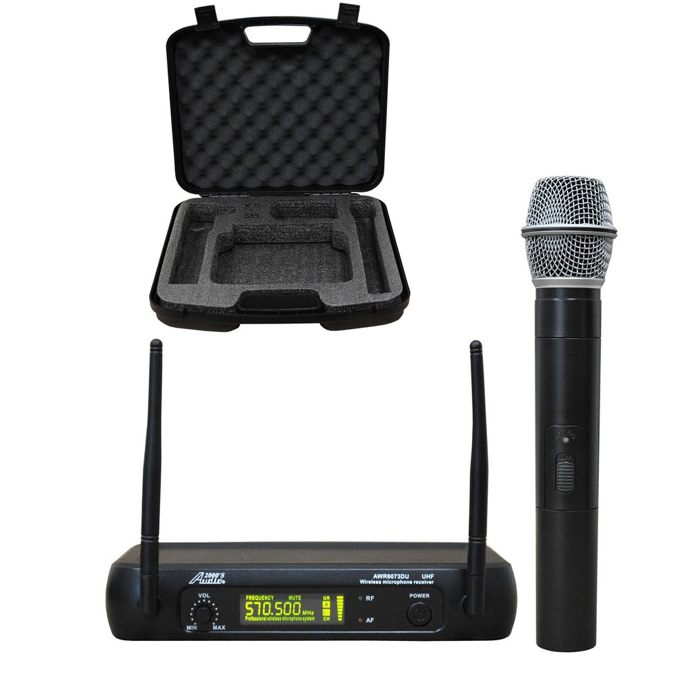 Audio2000's 6073U UHF Handheld Wireless Microphone System w/ Carry Case