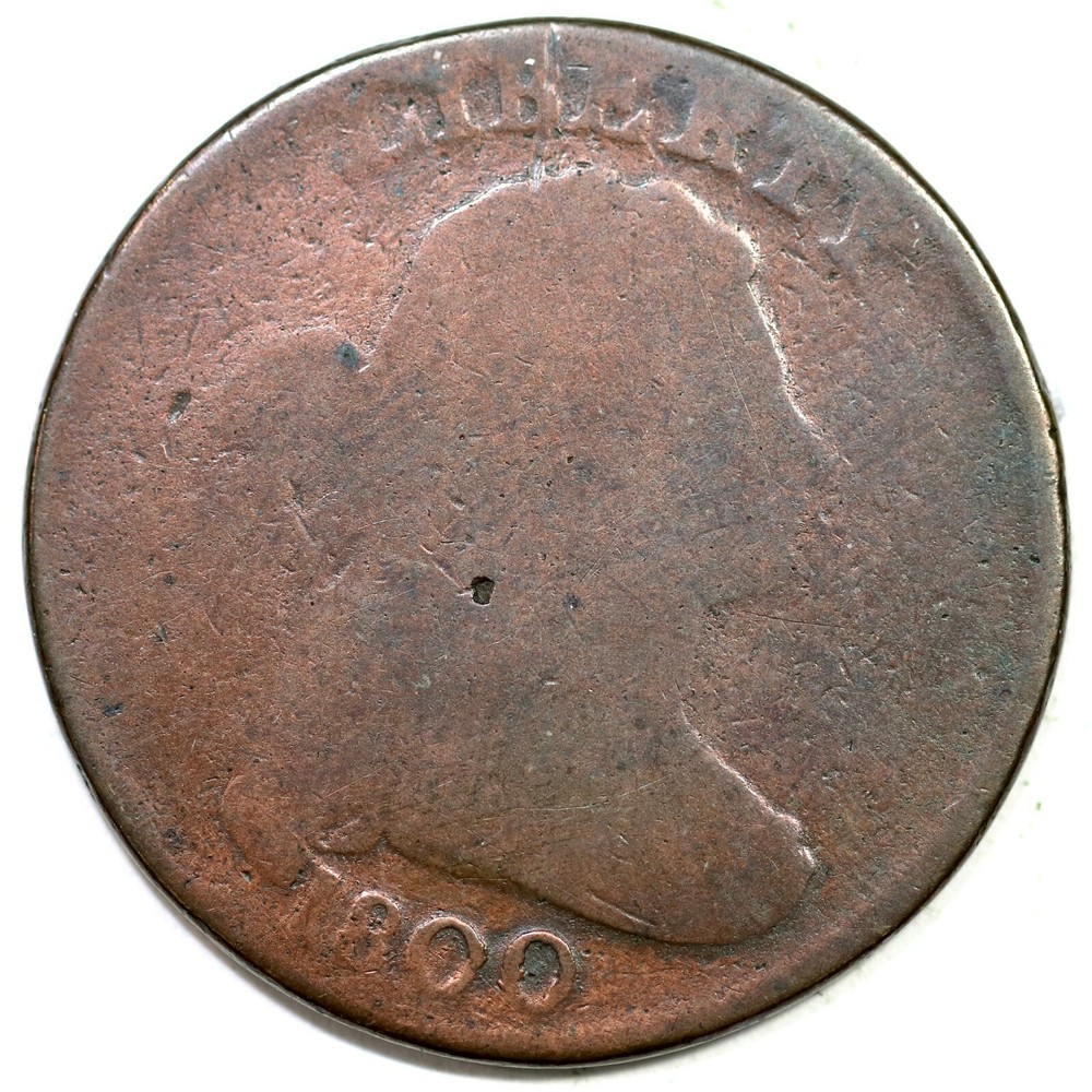 1800 S-201 R-4+ Draped Bust Large Cent Coin 1c
