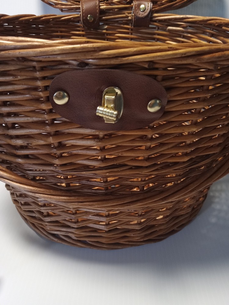 Wicker Bike Basket With Lid