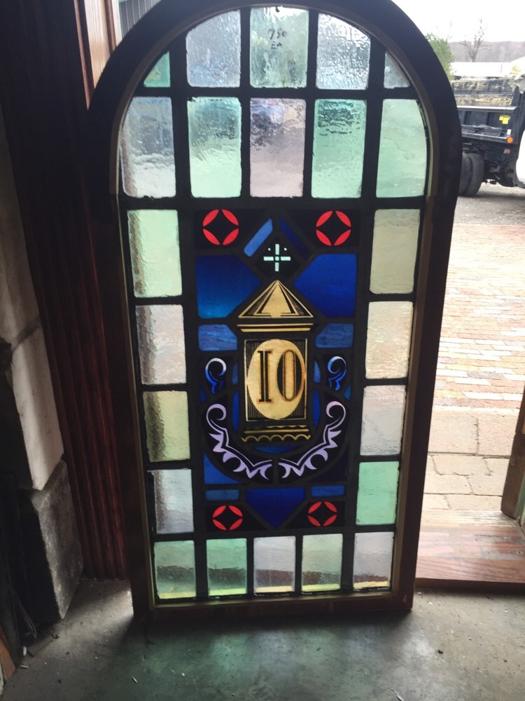 Sg 696 Antique Painted And Fired Religious Window Tabernacle