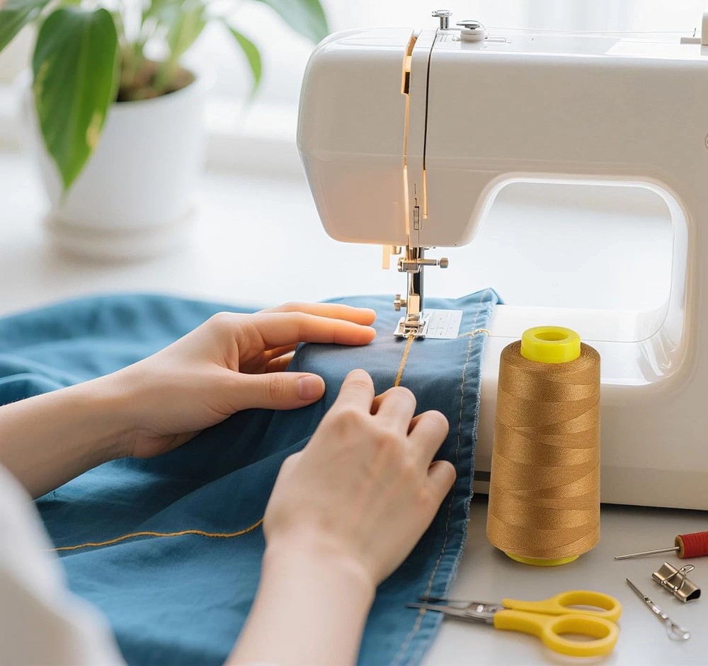 1500 Yards Denim Thread for Jeans, 20s/2 Polyester Thread, Sewing 20S/2, Gold
