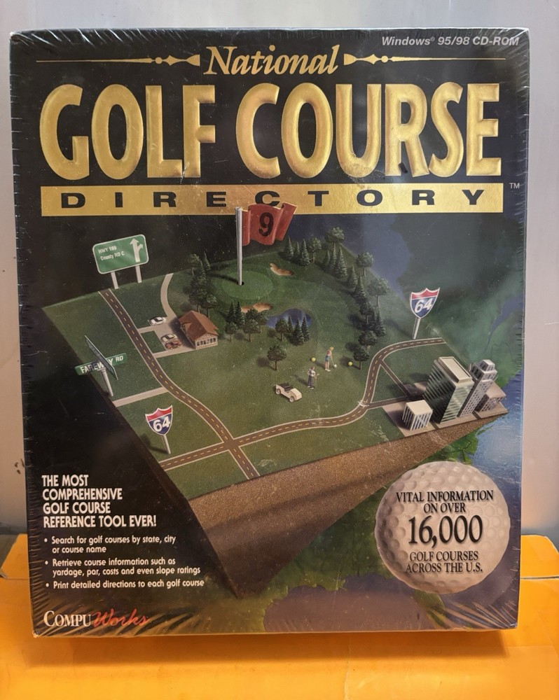 National Golf Course Directory PC CD-ROM Database Windows 95/98 CompuWorks NEW