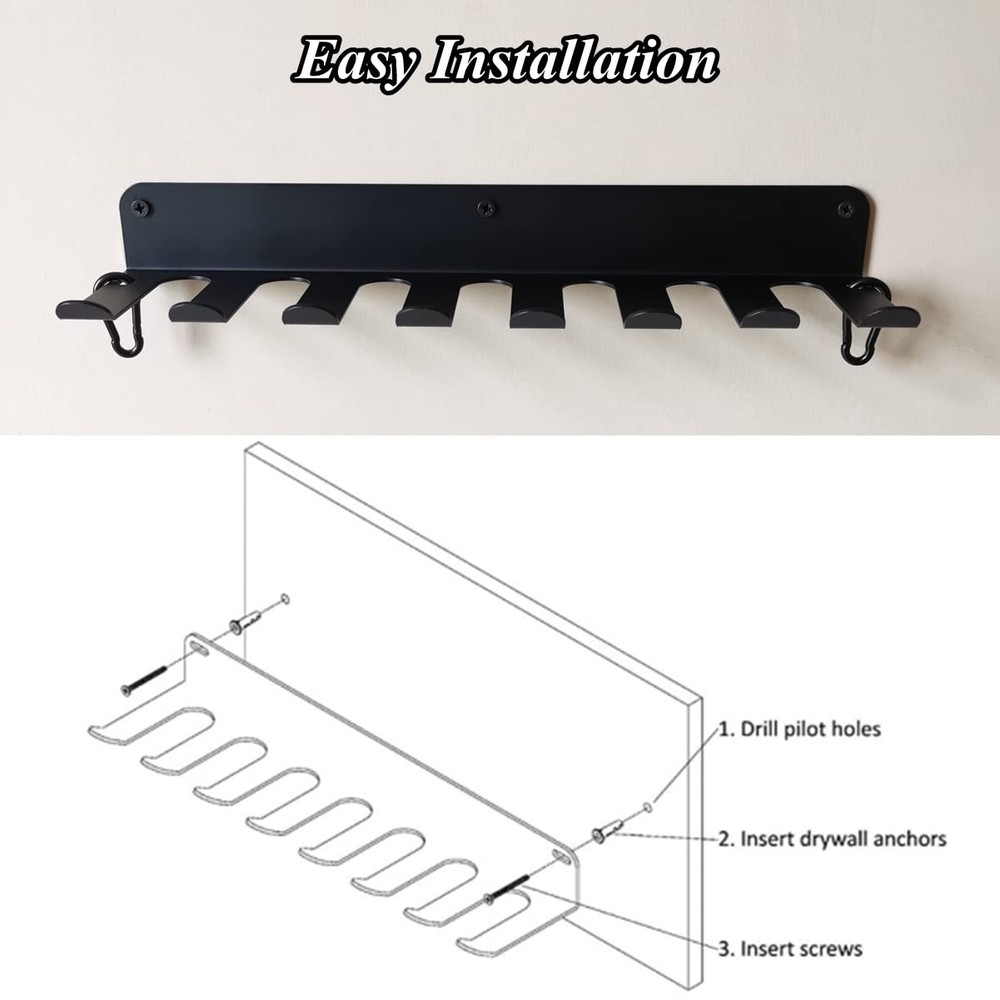 Baseball Bat Rack, Wall Mount, Hold 14 Baseball/Softball Bats, Solid Steel He...