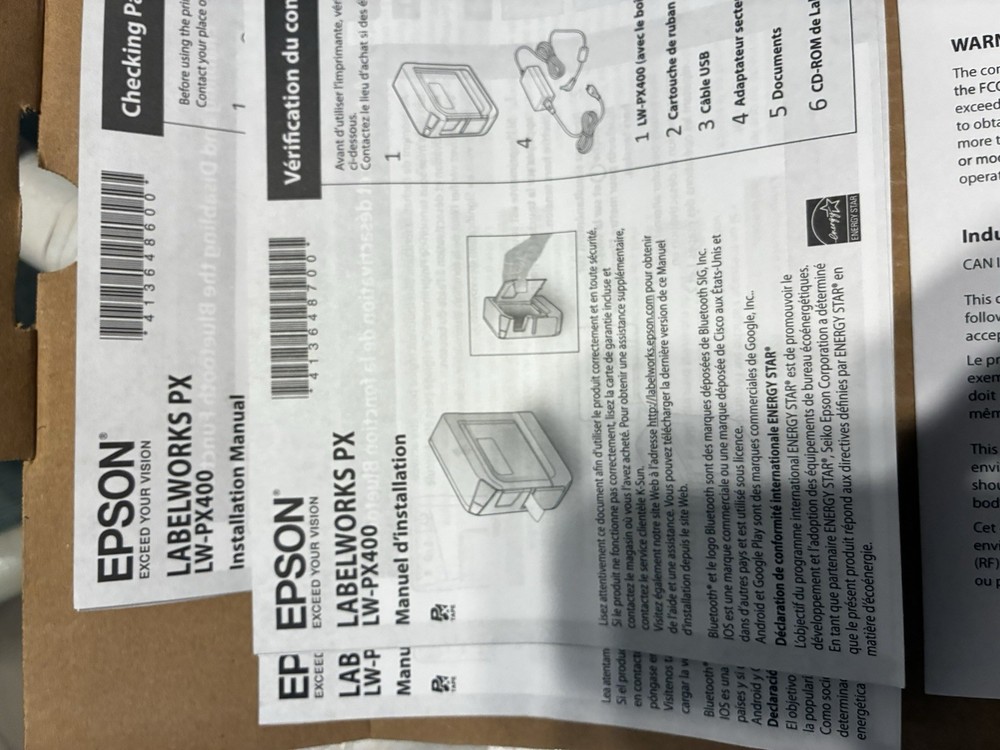Epson Label Px LW – PX400 ￼. EUC. WORKS