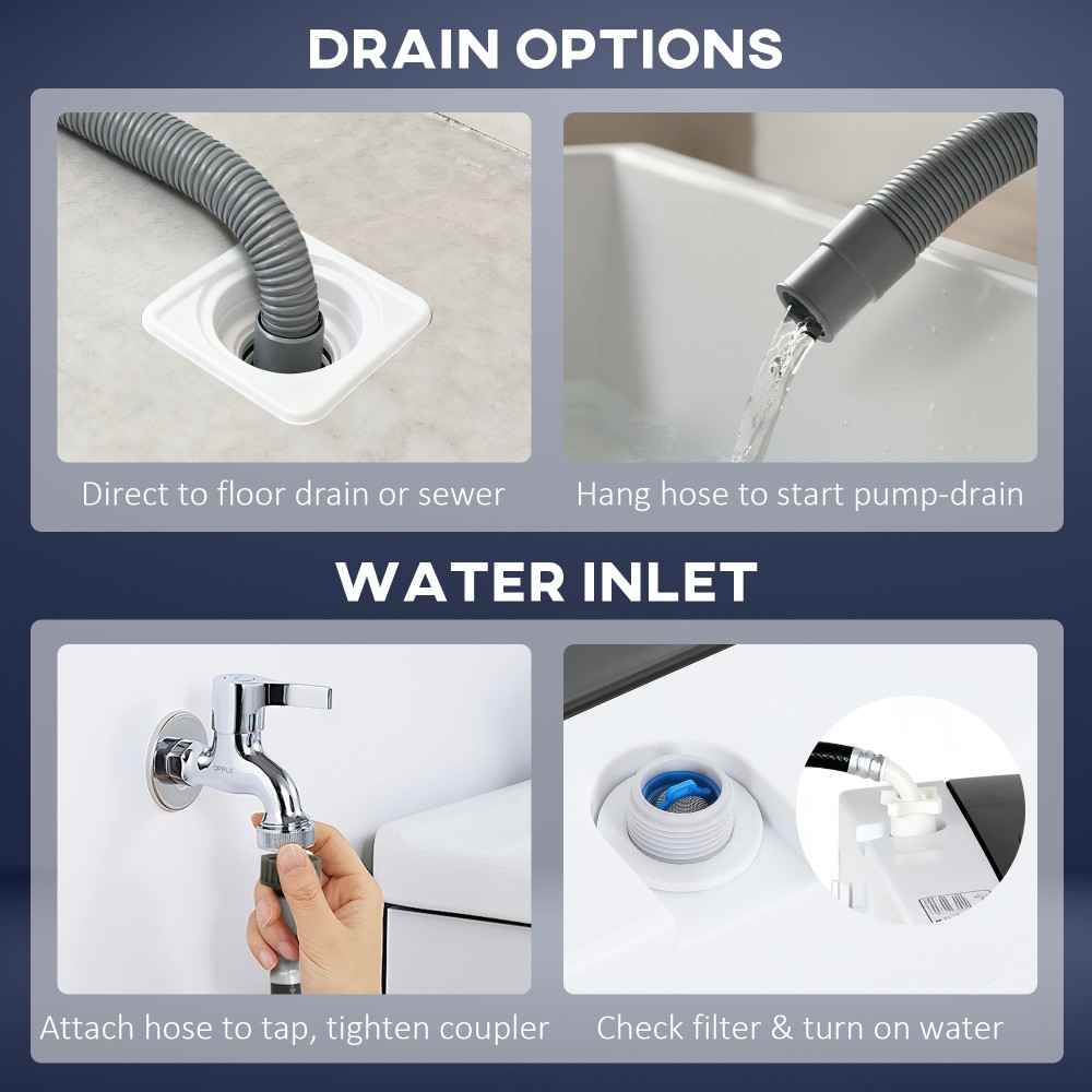 Full Automatic Portable Washer Compact Washing Machine,8 Programs&6 Water Levels