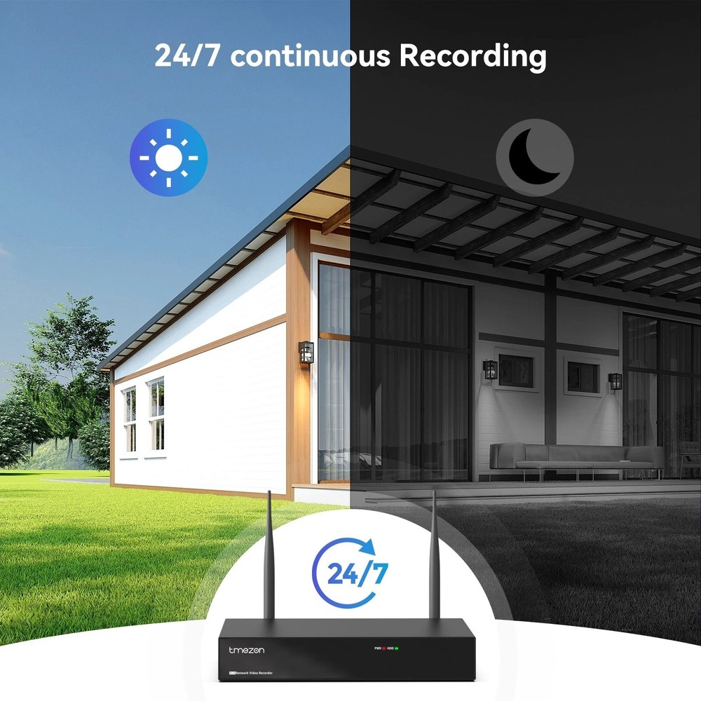 Wireless WIFI 3MP Security Camera System 5MP 10CH NVR Two-Way Audio IP66