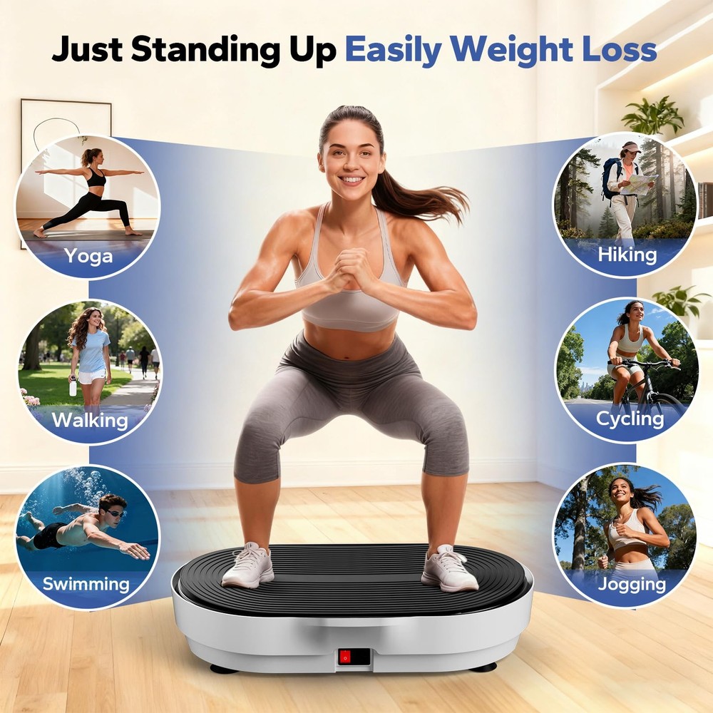 Vibration Plate Exercise Machine, Enlarged Vibration Plate for Lymphatic Drai...