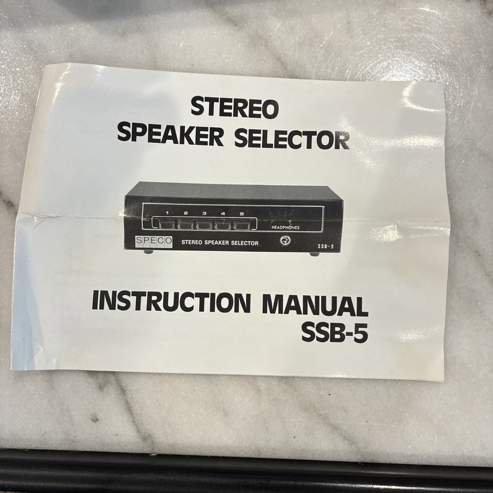 SPECO SSB-5 STEREO SPEAKER SELECTOR