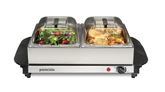 Proctor Silex Durable Buffet Server Warming Tray With 2.2 Qt Pan Open Box 34300