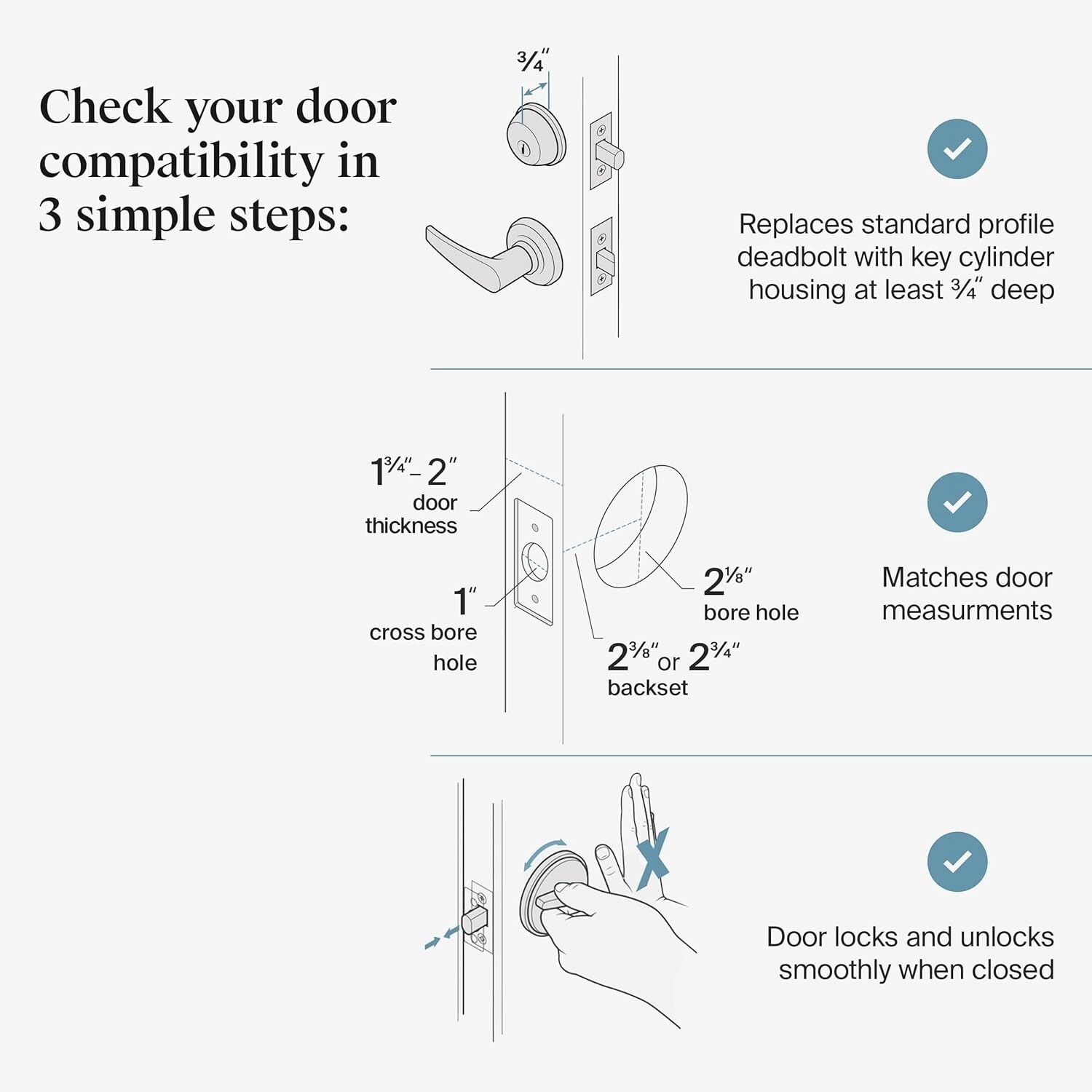 Level Lock Smart Lock Touch Apple Home Edition Wi-Fi Smart Lock Satin Nickel B2