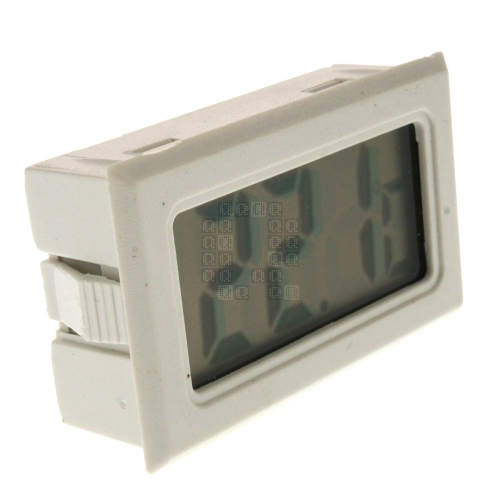 Panel Mount LCD Digital Thermometer, White 0° to +70°C, 0.6" Digits