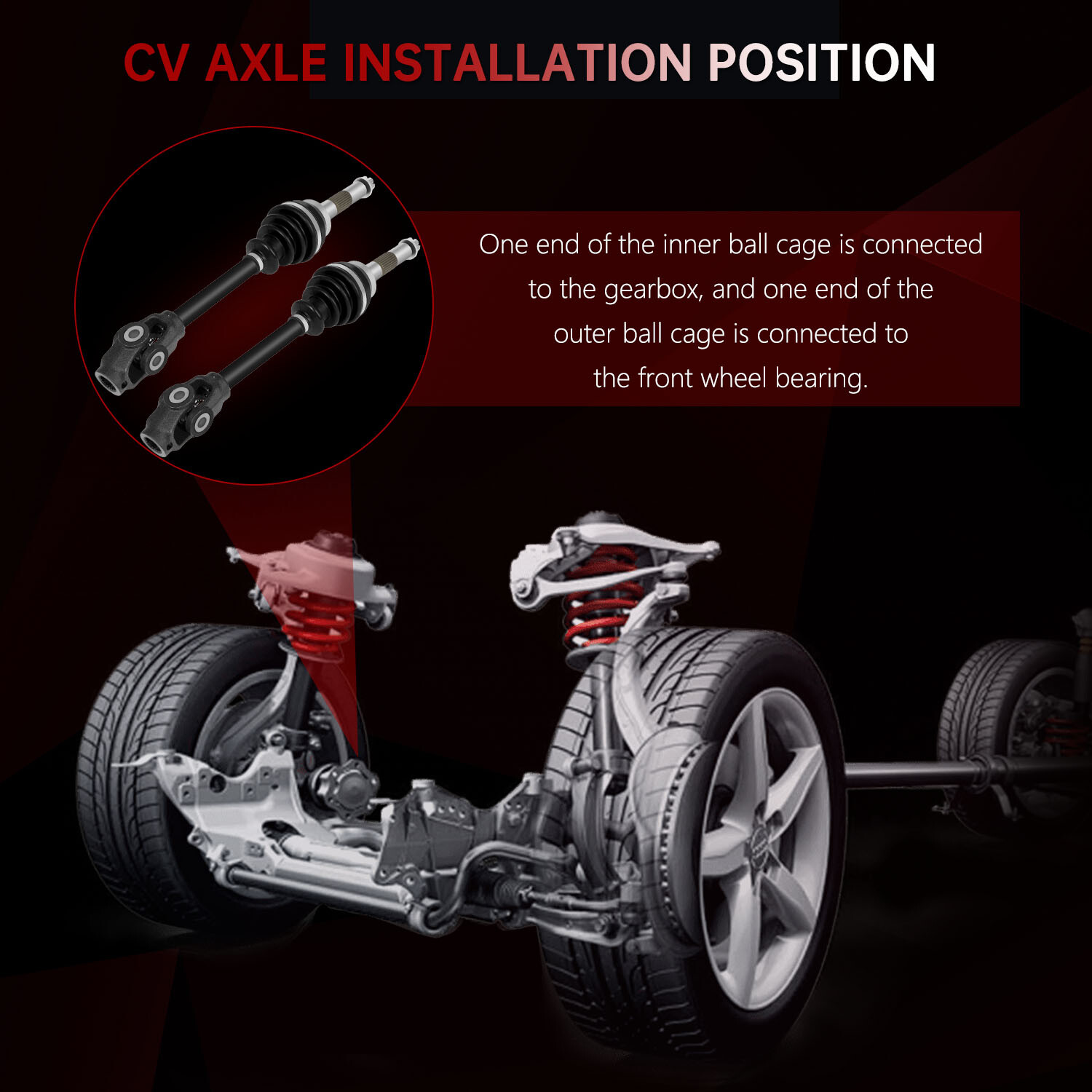 Front Left Right CV Axle Shaft for Polaris Sportsman 400 500 1996 - 2003 Pair