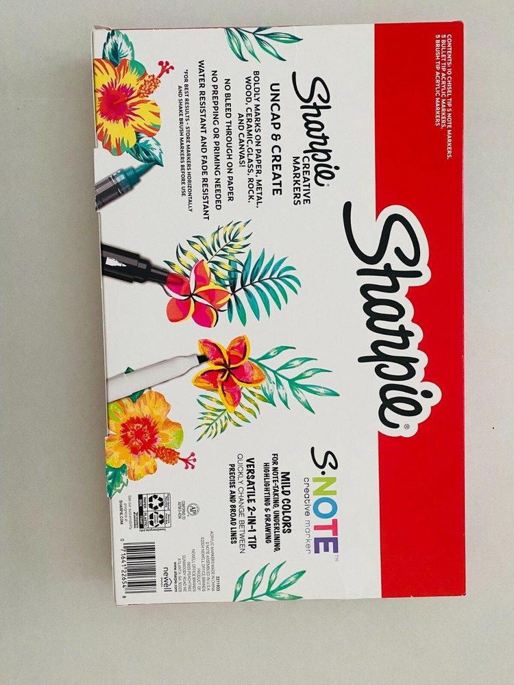 Sharpie 20ct Creative Marker Set, Bullet/Brush/Chisel Tips, Acrylic