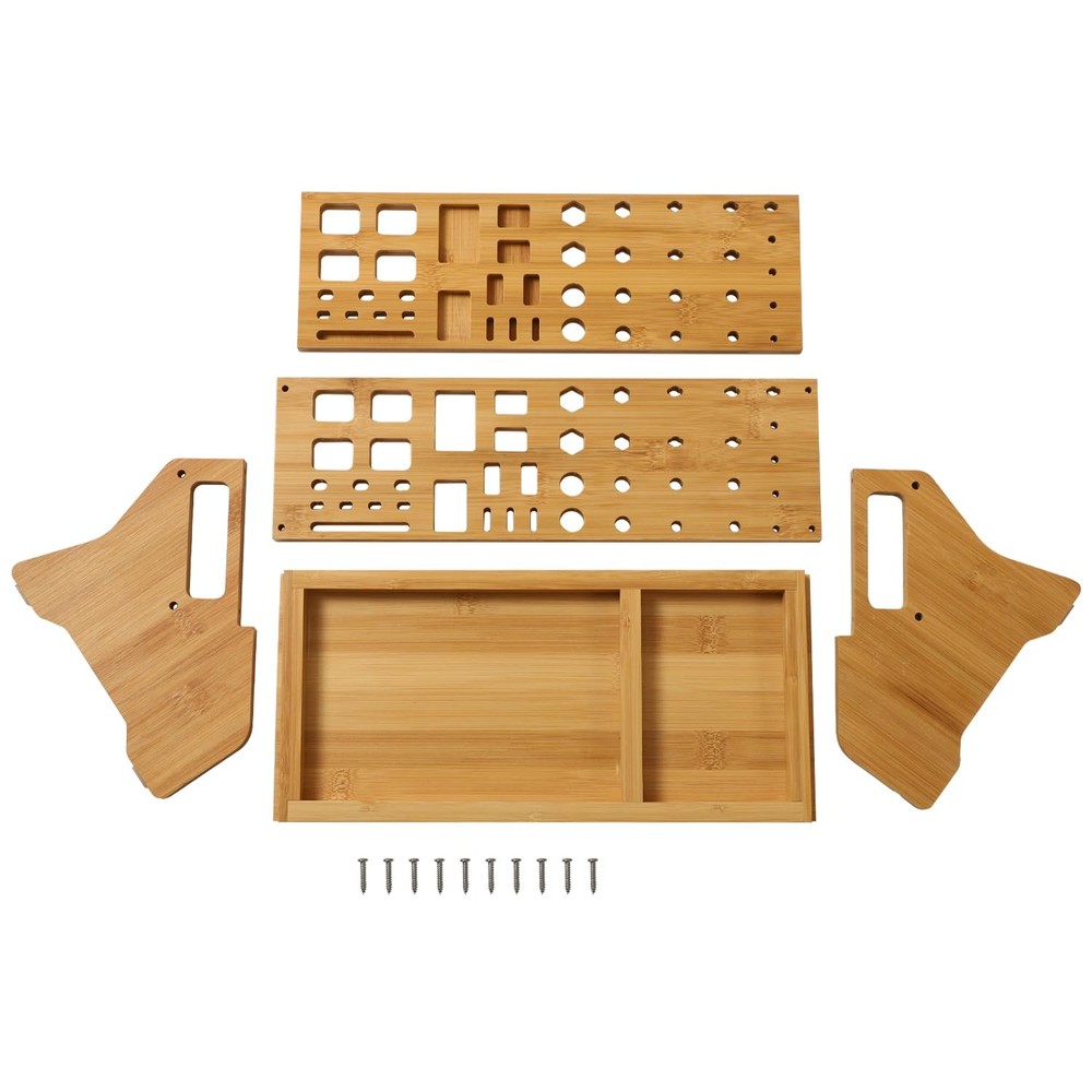 Bamboo Screwdriver Organizer - Tool Storage Organizer Workbench Desktop Rack ...