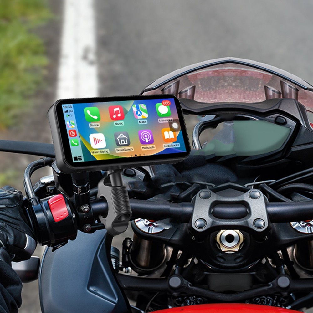 6.25" Motorcycle GPS Navigation Touch Screen Wireless CarPlay Android Auto Cam