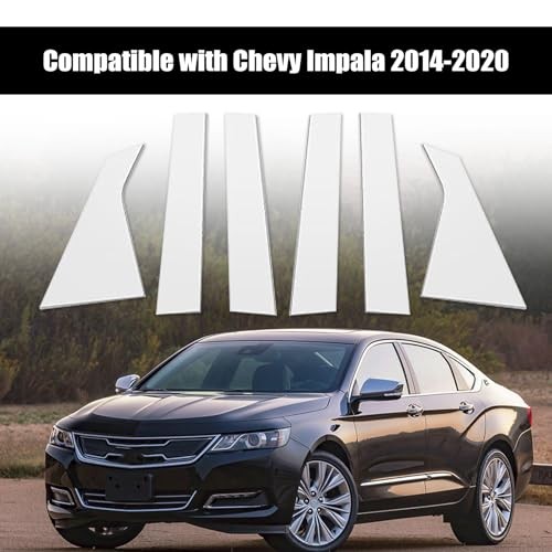 Pillar Posts Door Window Trim 6pcs Compatible with Chevy Impala Chrome Silver