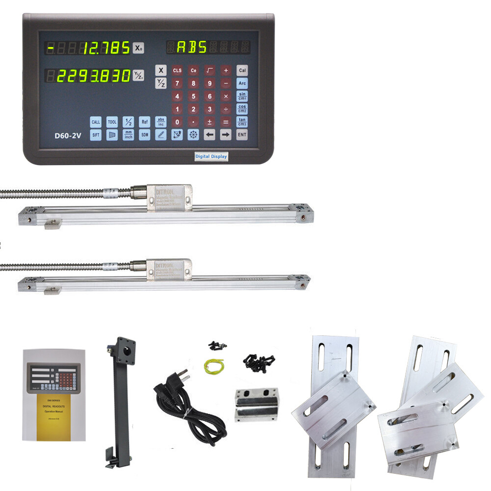 2Axis Multi-function Metal DRO Digital Display,IP67 Precision Magnetic Scale Kit