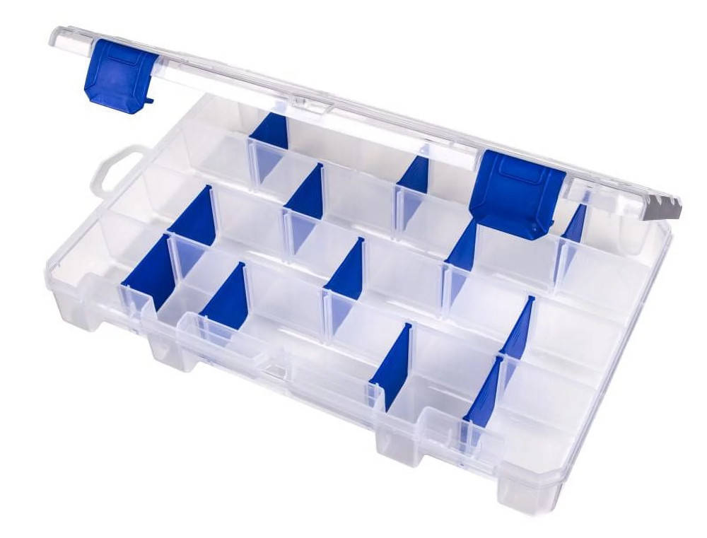 FISHING TACKLE BOX Large, Clear Plastic
