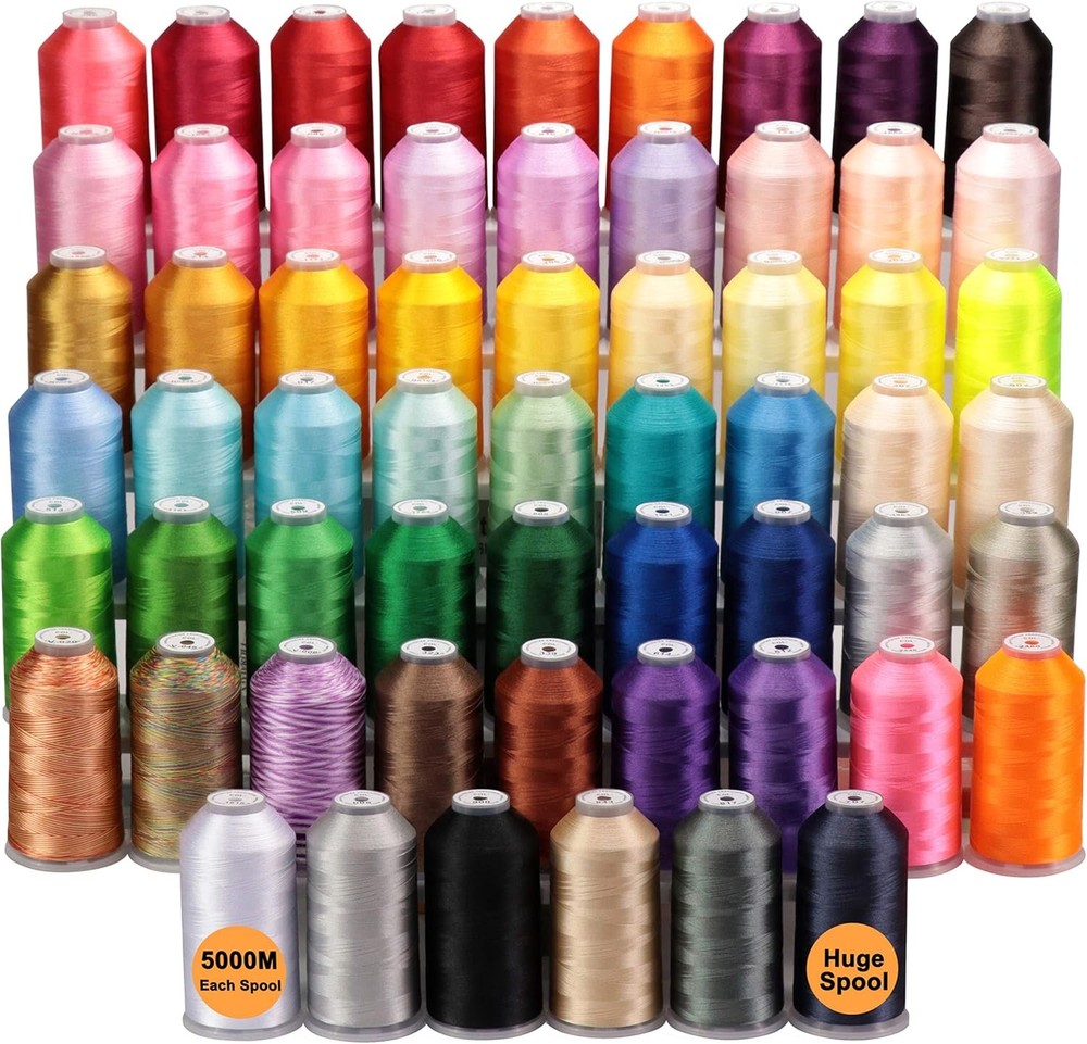New brothreads 60 Assorted Colors Huge Spool 5000M Embroidery