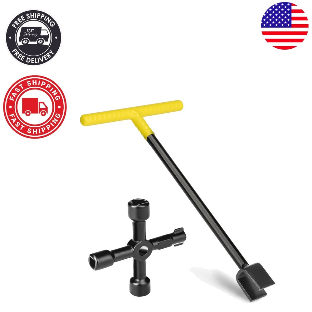 Efficient 17-Inch Water Meter Key with Tool Steel Construction & Utility Set